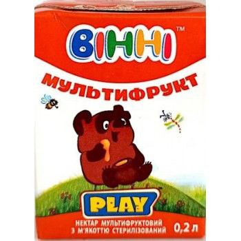 Нектар мультифруктовий з м'якоттю PLAY,Вінні 200мл